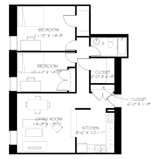 Studio, 1 & 2 Bedroom Apartments in Minneapolis Stonehouse Square